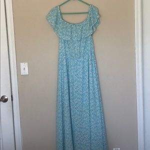 Francesca’s Light Blue Floral Maxi — Size Large